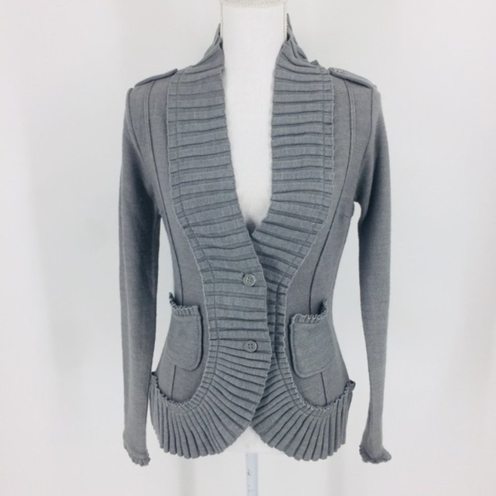 White House Black Market Military Sweater Jacket M